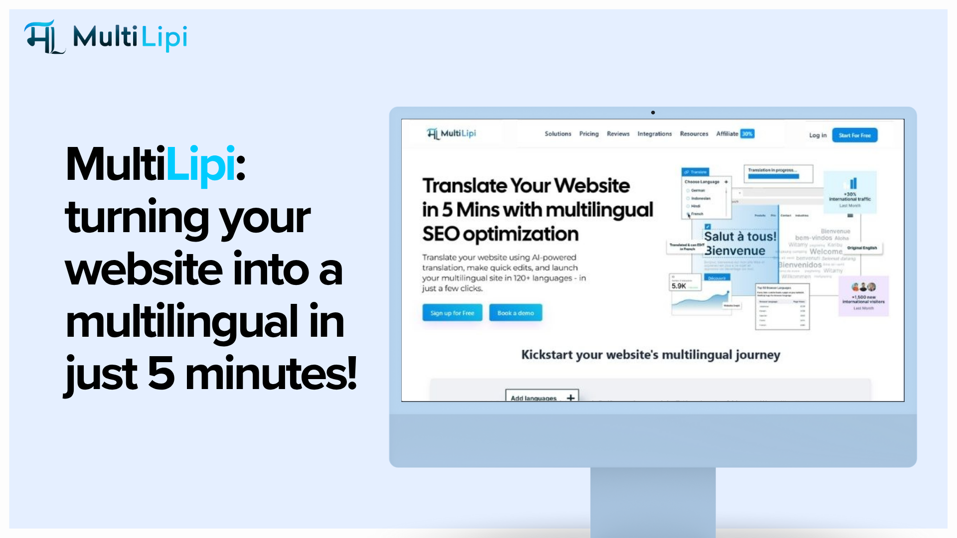 MultiLipi features for global SEO including metadata translation, multilingual SEO best practices, glossary tools, visual editor, sync, and bulk management.