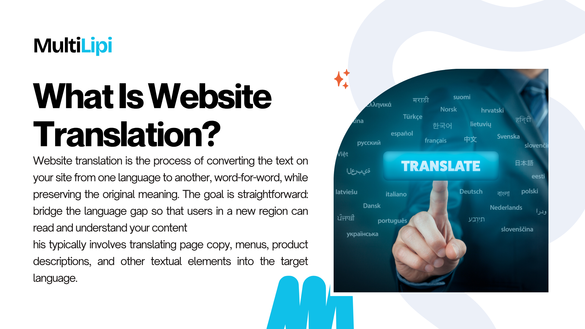 what is website translation &  translating text content from English to multiple languages on a website
