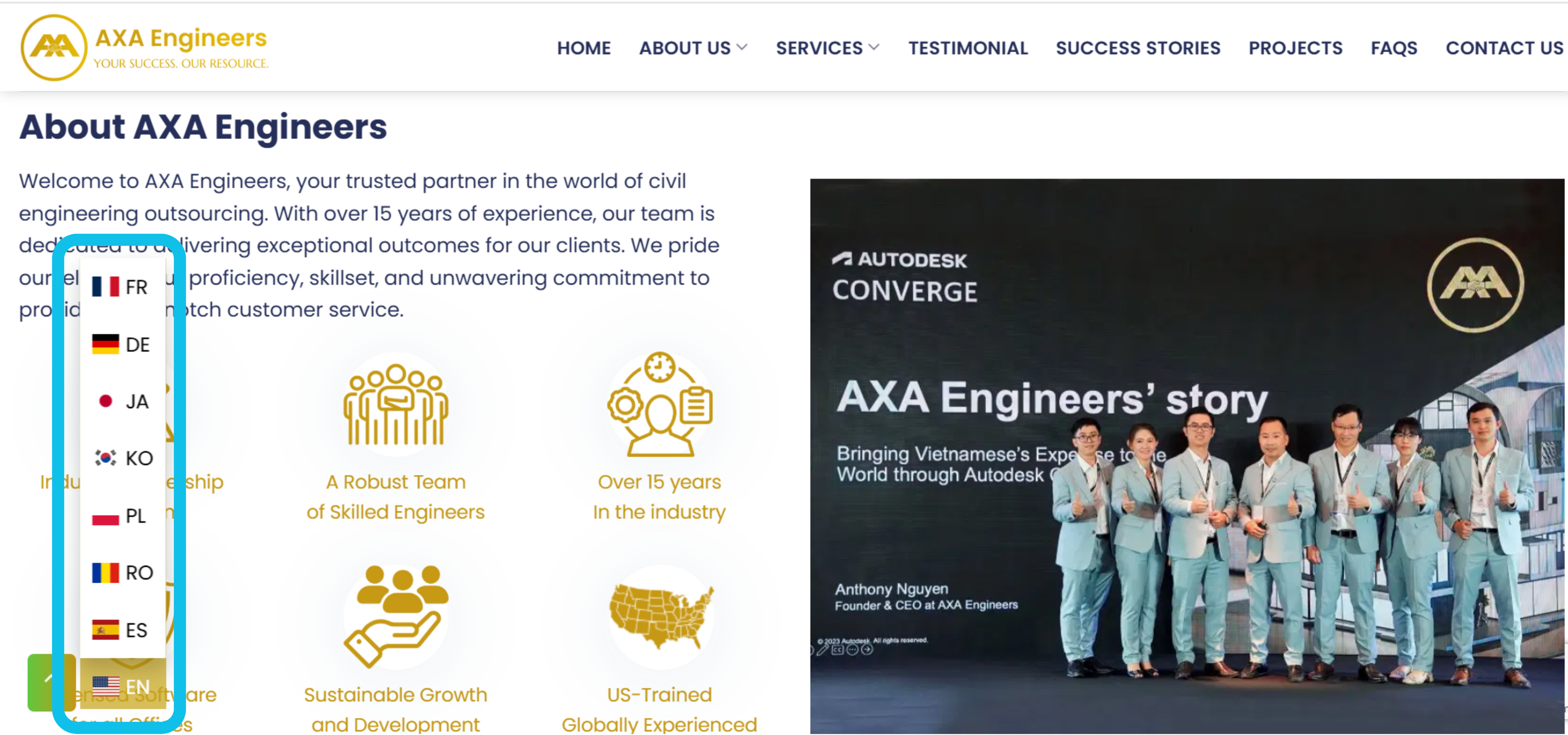 MultiLipi language switcher tggle on AXA engineers with custom features