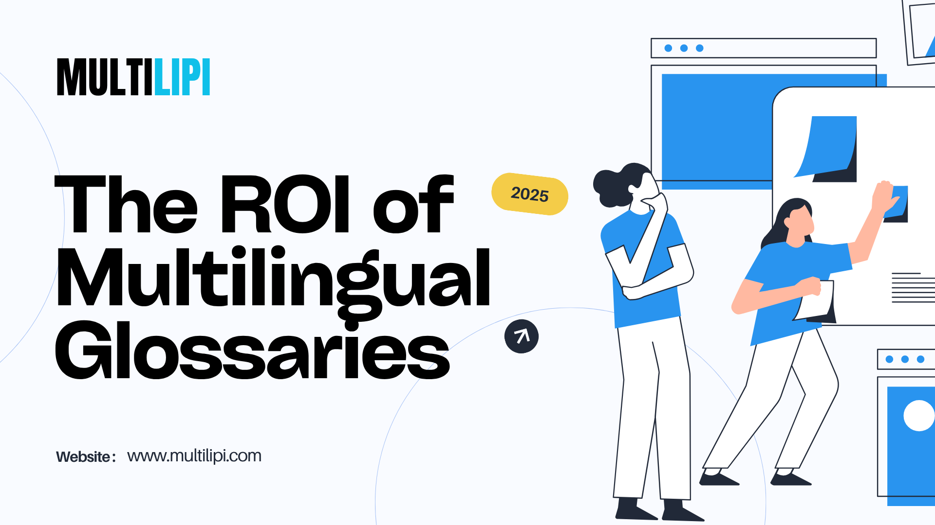 Illustration showing the ROI benefits of multilingual glossaries for global brand success in 2025