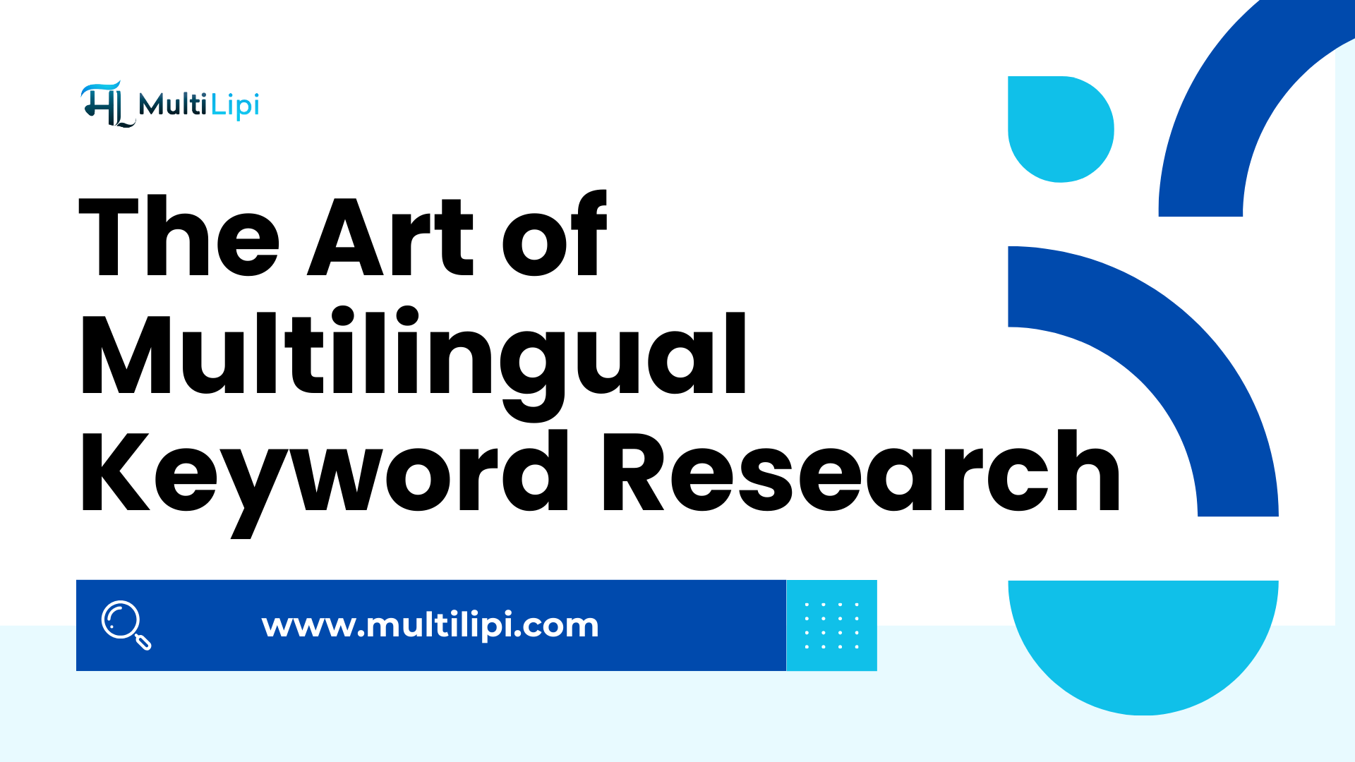 Title image for a blog on 'The Art of Multilingual Keyword Research' for global SEO success, featuring the Multi Lipi brand logo.