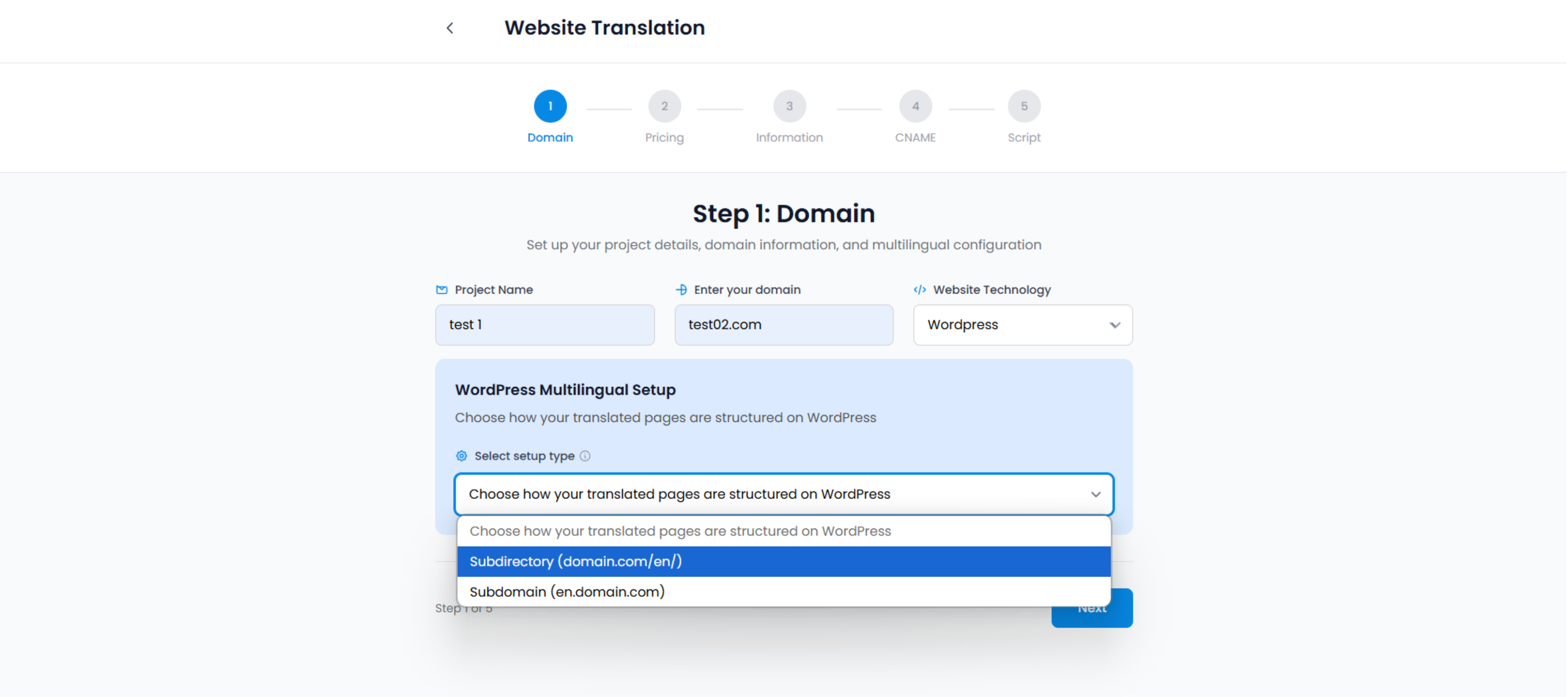 MultiLipi Dashboard Wordpress Sub Domain dan Sub Direktori Dukungan 