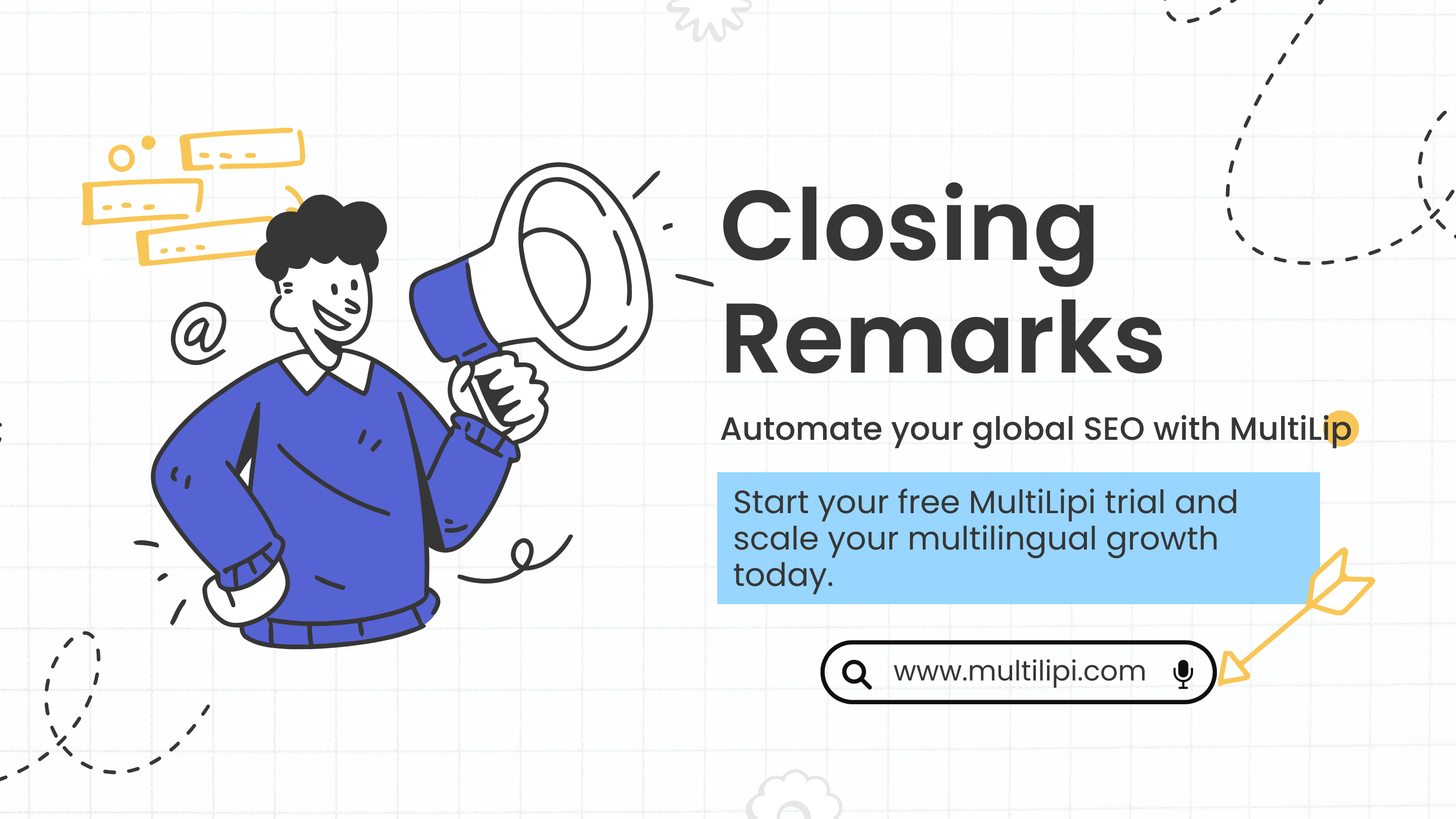 MultiLipi closing section encouraging automation of hreflang implementation and multilingual SEO growth.