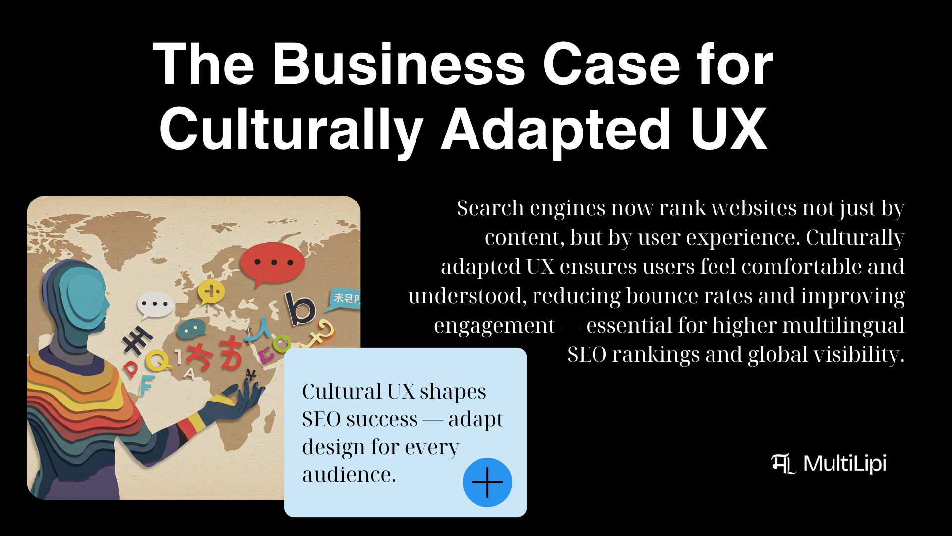 Graphic showing how culturally adapted user experience improves SEO ranking and engagement across international markets