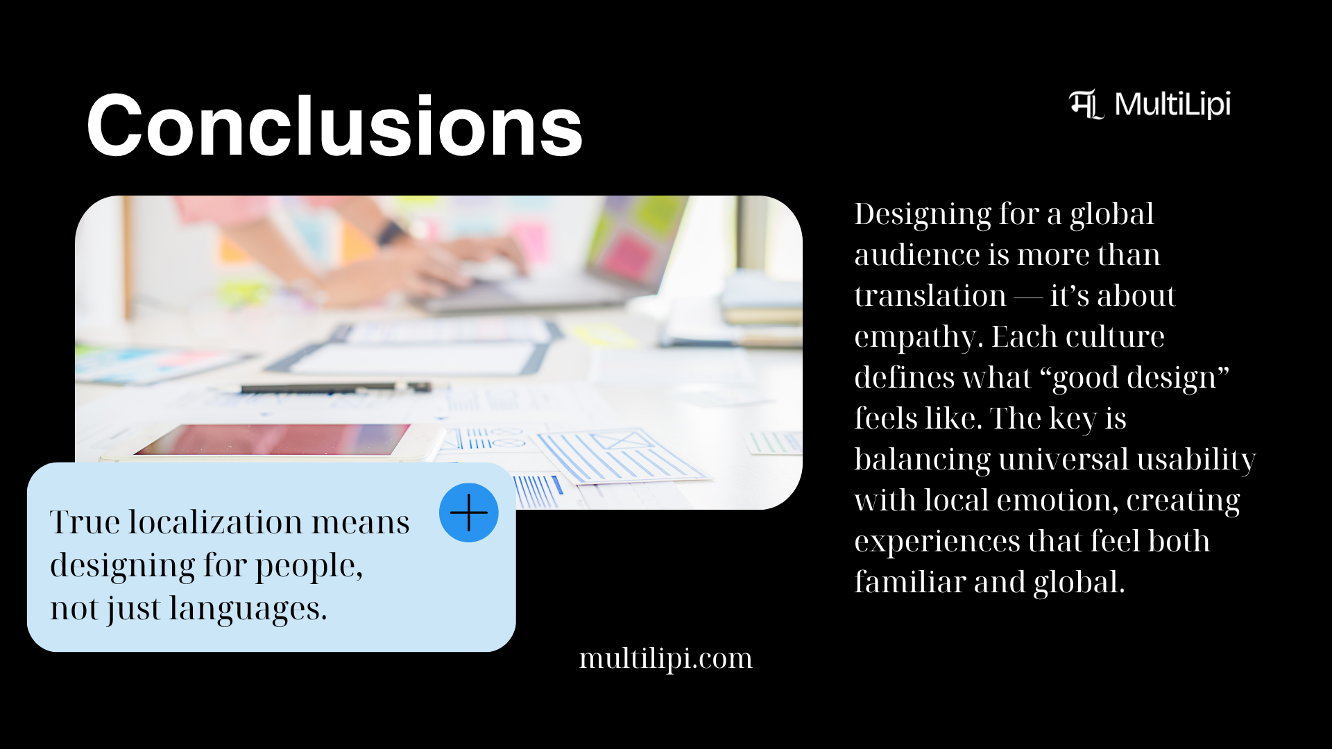 Designer workspace with creative notes and sketches illustrating the process of building culturally inclusive global designs.